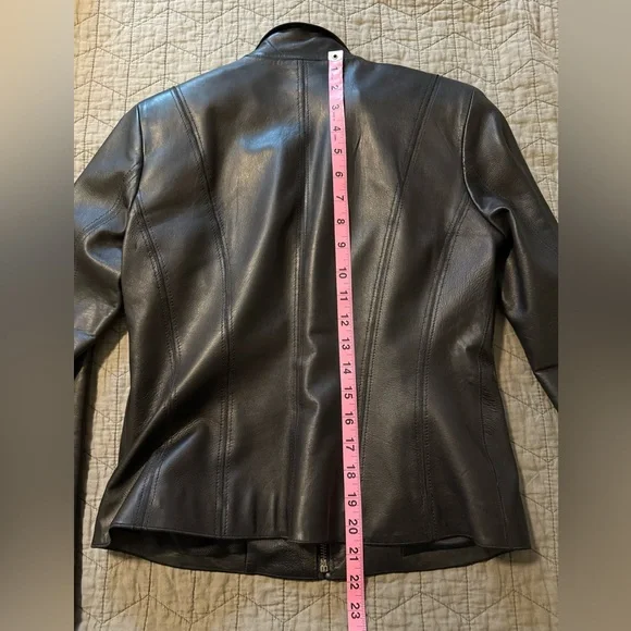 Cole Haan Black Leather Jacket - Picture 7 of 7